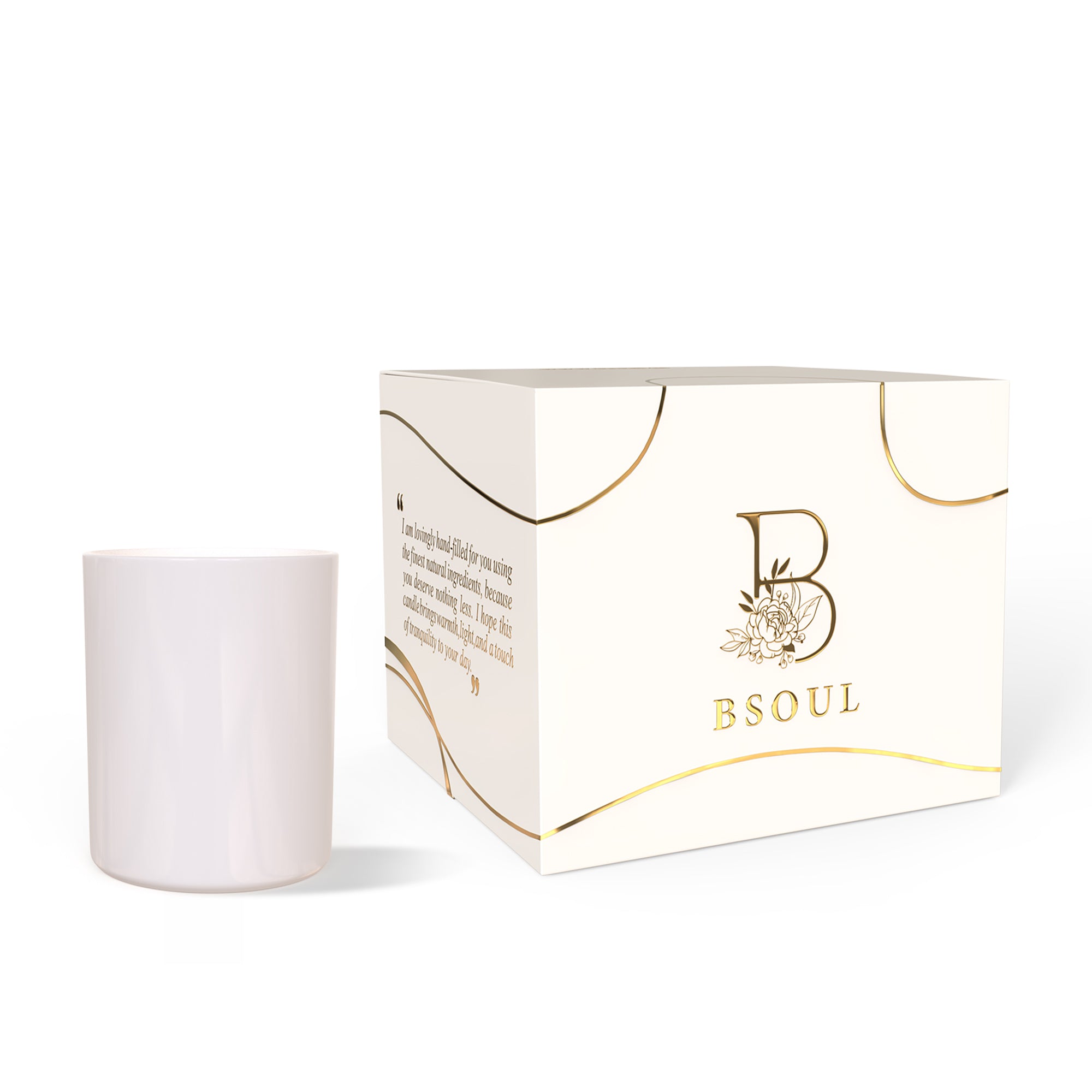 White Glass Bsoul Candle